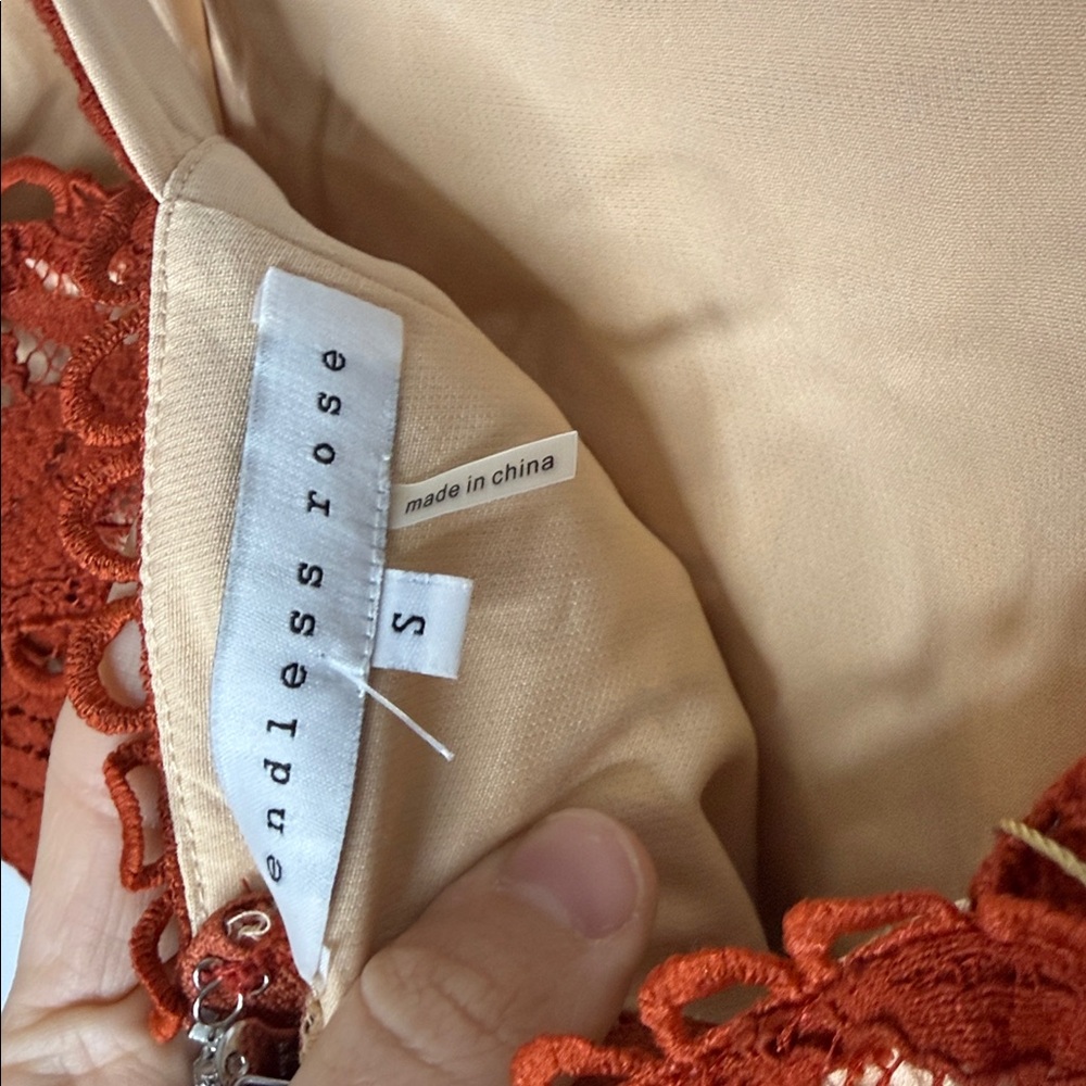 Endless rose lace rust colored mini dress size small - Picture 10 of 10